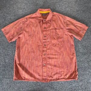 Silvertab Levi's Striped Button Up‎ Short Sleeve Casual Shirt Mens Medium